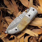 Custom Handmade Folding Knife / Pocket Knife (Ram Horn Handle )