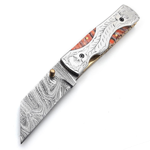 Custom Handmade Folding Knife (Woolly Mammoth Handle)