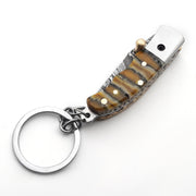 Custom Handmade Folding Knife Key Chain (Woolly Mammoth Handle)