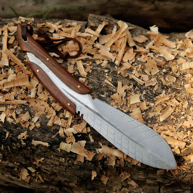 Handmade  Knife Leaf Shape Knife(Wood Handle)