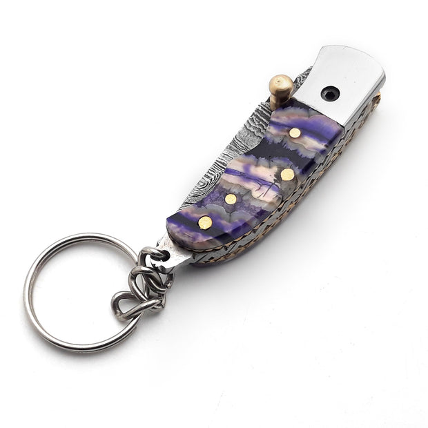 Fold Over Key Chain Custom Handmade Folding Tool Key Chain (Woolly Mammoth Handle) – Evo ...