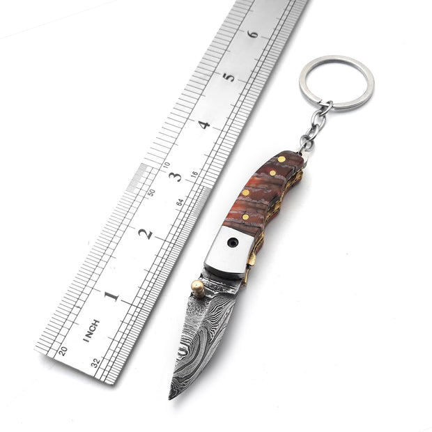 Fold Over Key Chain Custom Handmade Folding Tool Key Chain (Woolly Mammoth Handle) – Evo ...
