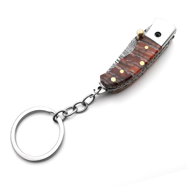 Fold Over Key Chain Custom Handmade Folding Tool Key Chain (Woolly Mammoth Handle) – Evo ...