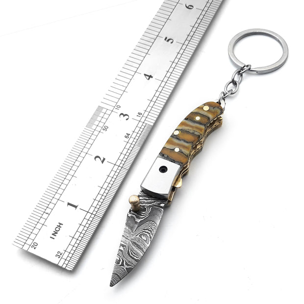 Fold Over Key Chain Custom Handmade Folding Tool Key Chain (Woolly Mammoth Handle) – Evo ...