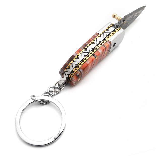 Fold Over Key Chain Custom Handmade Folding Tool Key Chain (Woolly Mammoth Handle) – Evo ...